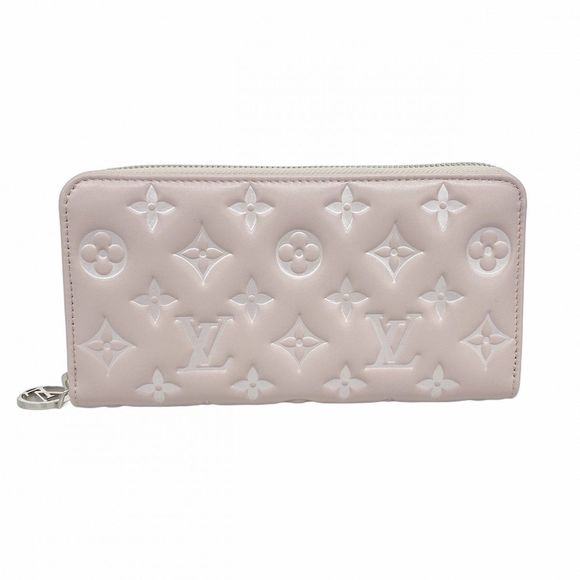 Louis Vuitton Monogram Embossed Zippy Wallet Beige Pre-owned Women's - Picture 1 of 10